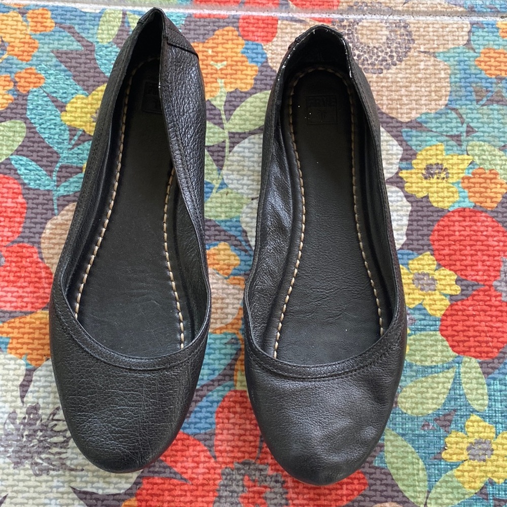 Frye Black Flats Size 10